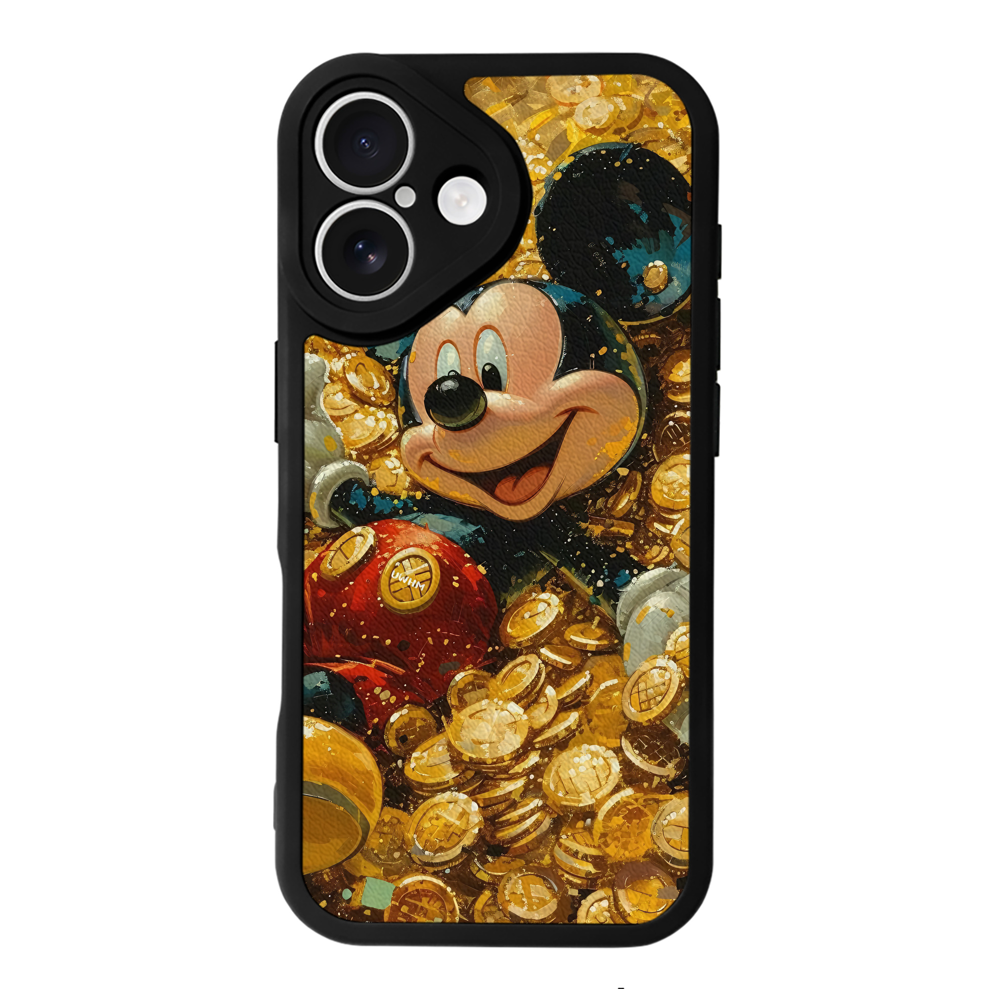 （画像用） ミッキーマウス Mickey Mouse 【iPhone 16シリーズ対応】シリコンスマホケース（レザー調） 材質：シリコン